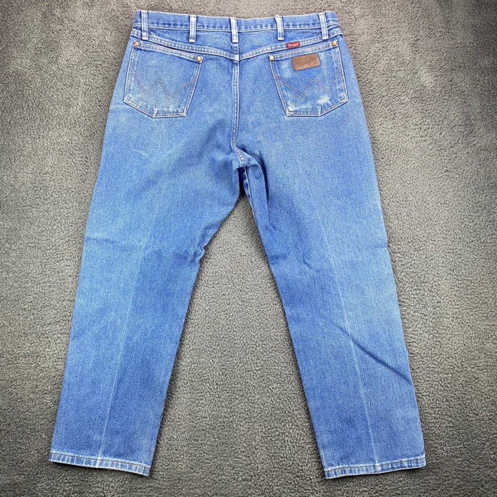 Wrangler Jeans Mens 38x30 Blue Denim Pants Regular Fit Workwear Casual - Picture 7 of 8
